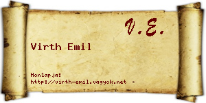 Virth Emil névjegykártya
